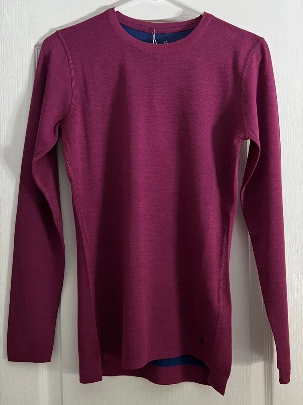 Smartwool Womens M Merino Wool Blend Base Layer Crew Pink Long Sleeve NWT